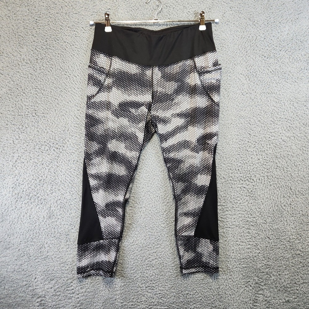 Danskin Now Athletic Leggings Womens Size M Black White Dri More Athletic Casual